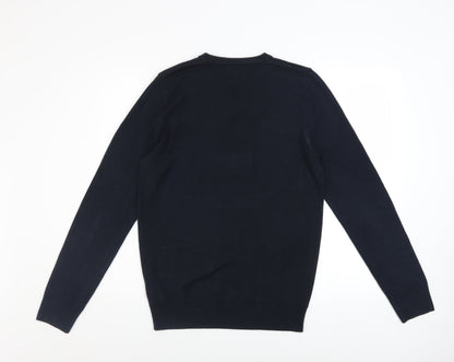 Mens UK Size S Marks and Spencer Blue Pullover Jumper