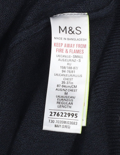 Mens UK Size S Marks and Spencer Blue Pullover Jumper