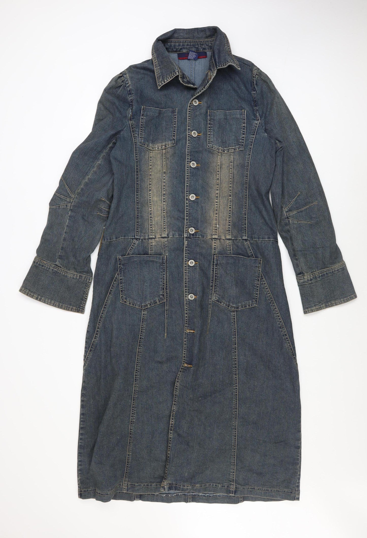 Womens UK Size 14 Flirty Blues Shirt Dress