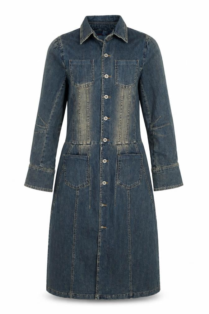 Womens UK Size 14 Flirty Blues Shirt Dress