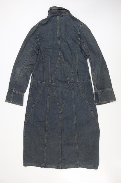 Womens UK Size 14 Flirty Blues Shirt Dress