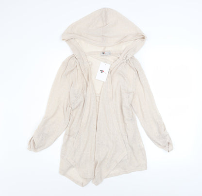 TEMT Womens Beige Hooded Open Knit Long Sleeve Cardigan XL