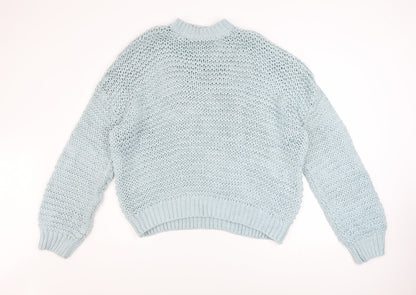 Womens UK Size M Boohoo Blue Pullover Jumper