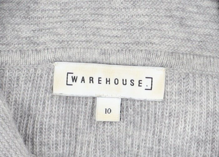 Womens UK Size 10 Warehouse Grey Pullover Jumper