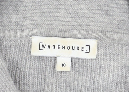 Womens UK Size 10 Warehouse Grey Pullover Jumper