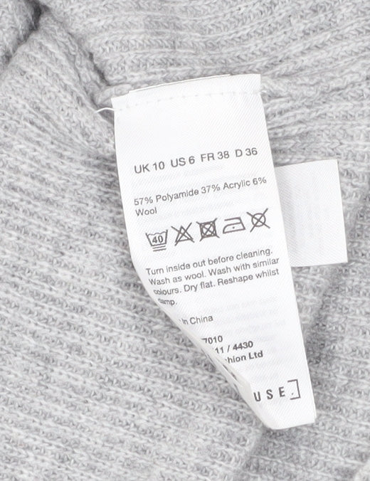 Womens UK Size 10 Warehouse Grey Pullover Jumper