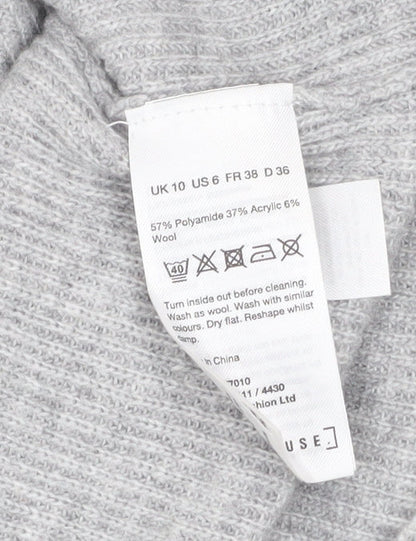 Womens UK Size 10 Warehouse Grey Pullover Jumper