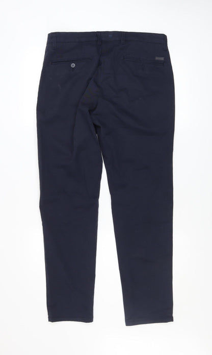 Mens UK Size 34S Remus Uomo Slim Fit Chino Blue Trousers