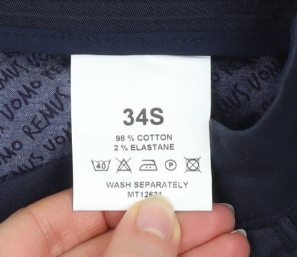 Mens UK Size 34S Remus Uomo Slim Fit Chino Blue Trousers