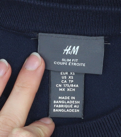 Mens UK Size XS H&M Blue Pullover Jumper