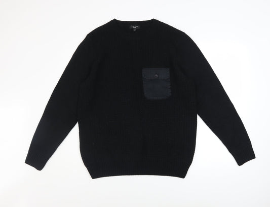 Mens UK Size L New Look Black Pullover Jumper