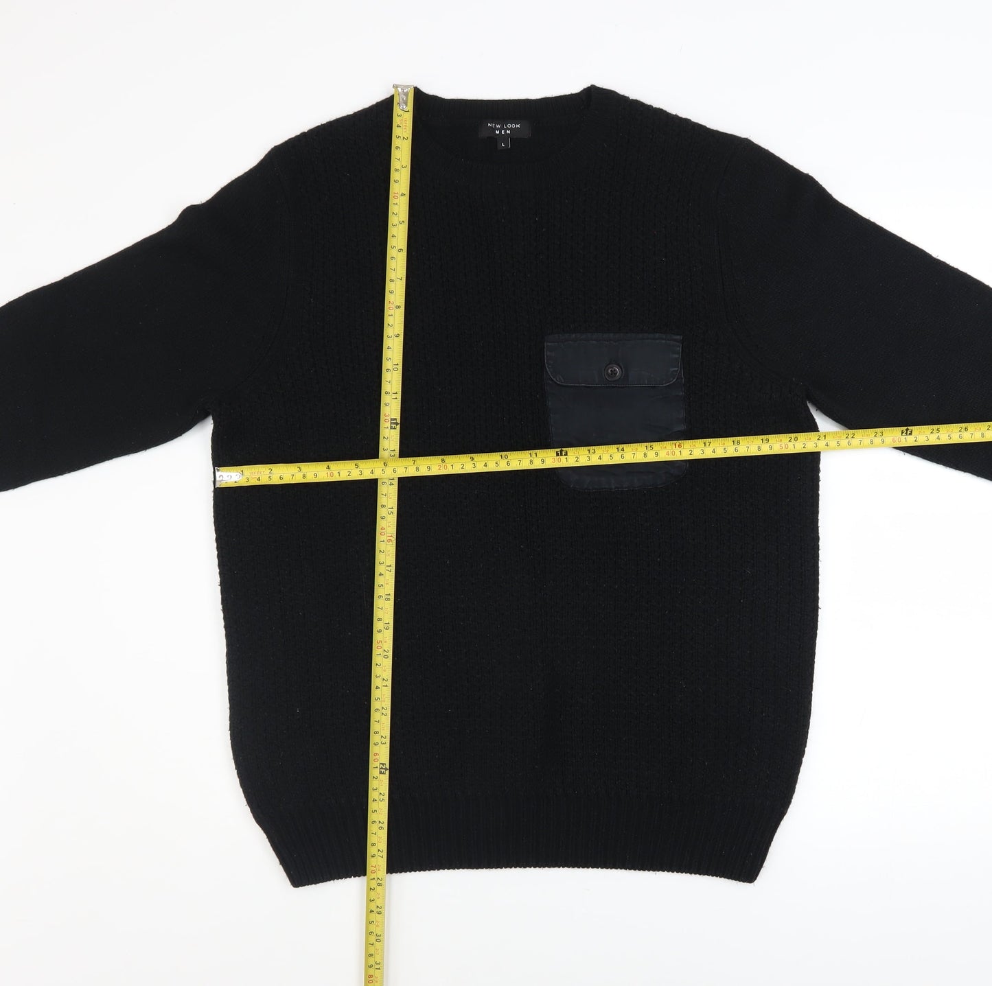 Mens UK Size L New Look Black Pullover Jumper
