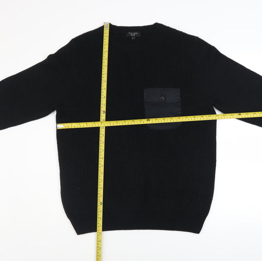 Mens UK Size L New Look Black Pullover Jumper