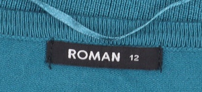 Womens UK Size 12 Roman Blue Pullover Jumper
