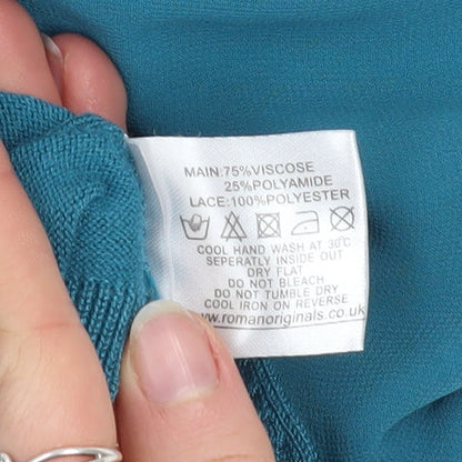 Womens UK Size 12 Roman Blue Pullover Jumper