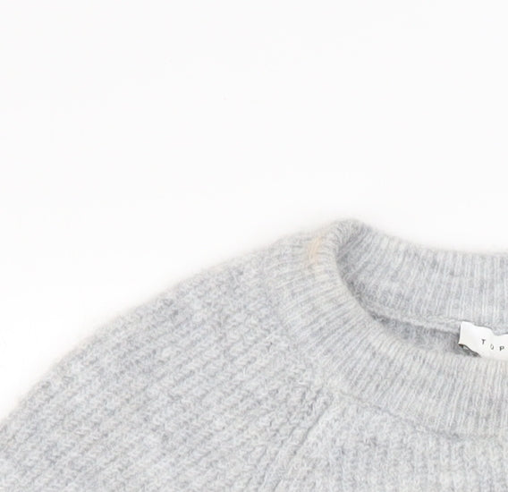 Womens UK Size XS Topshop Grey Pullover Jumper