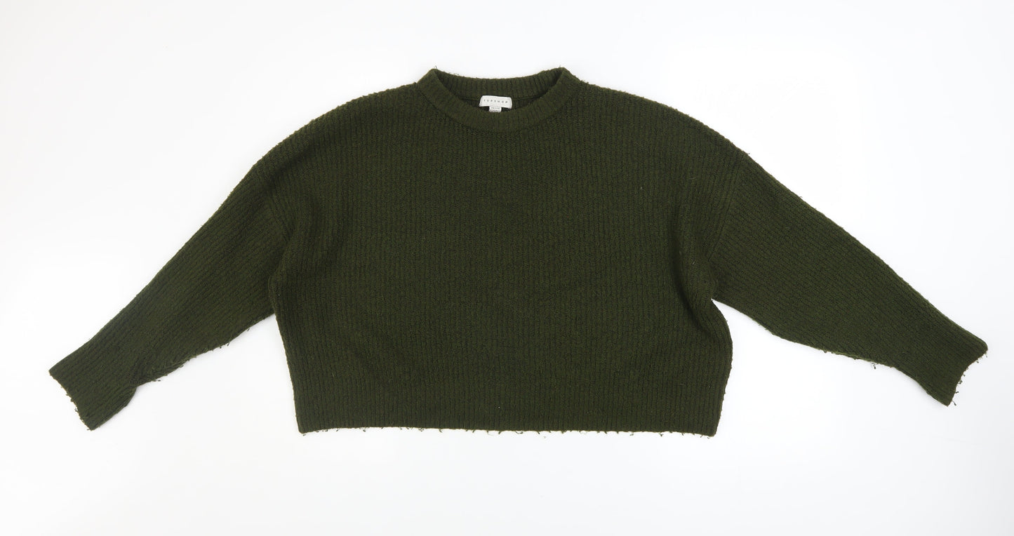 Womens UK Size M Topshop Green Pullover Jumper