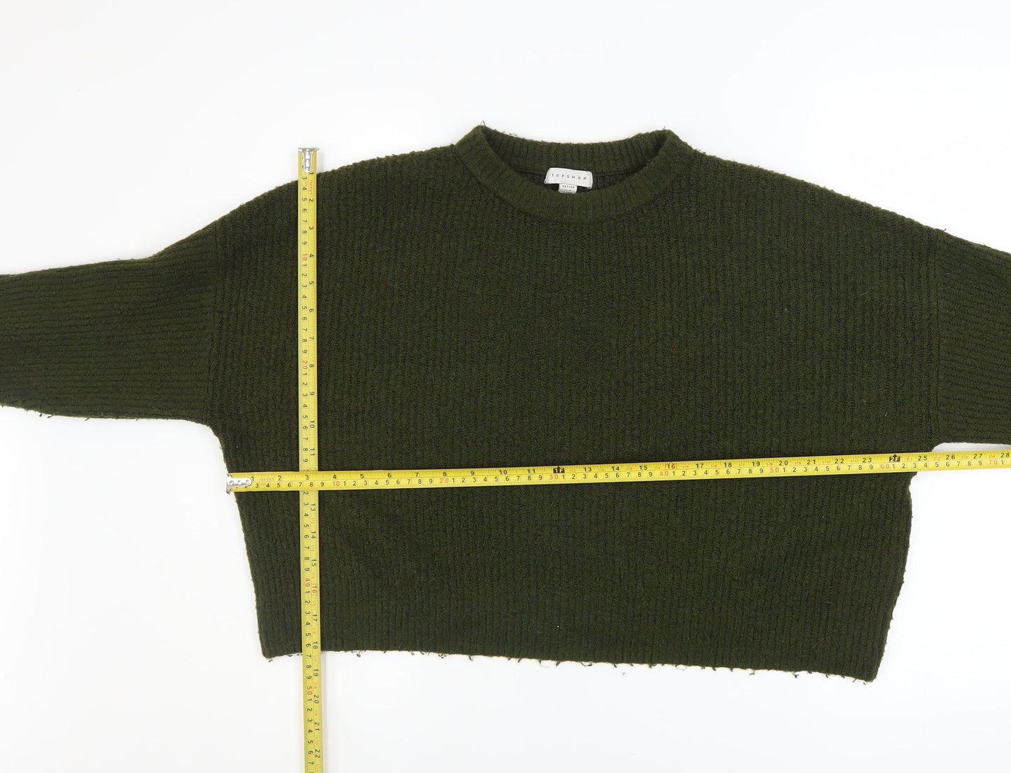 Womens UK Size M Topshop Green Pullover Jumper