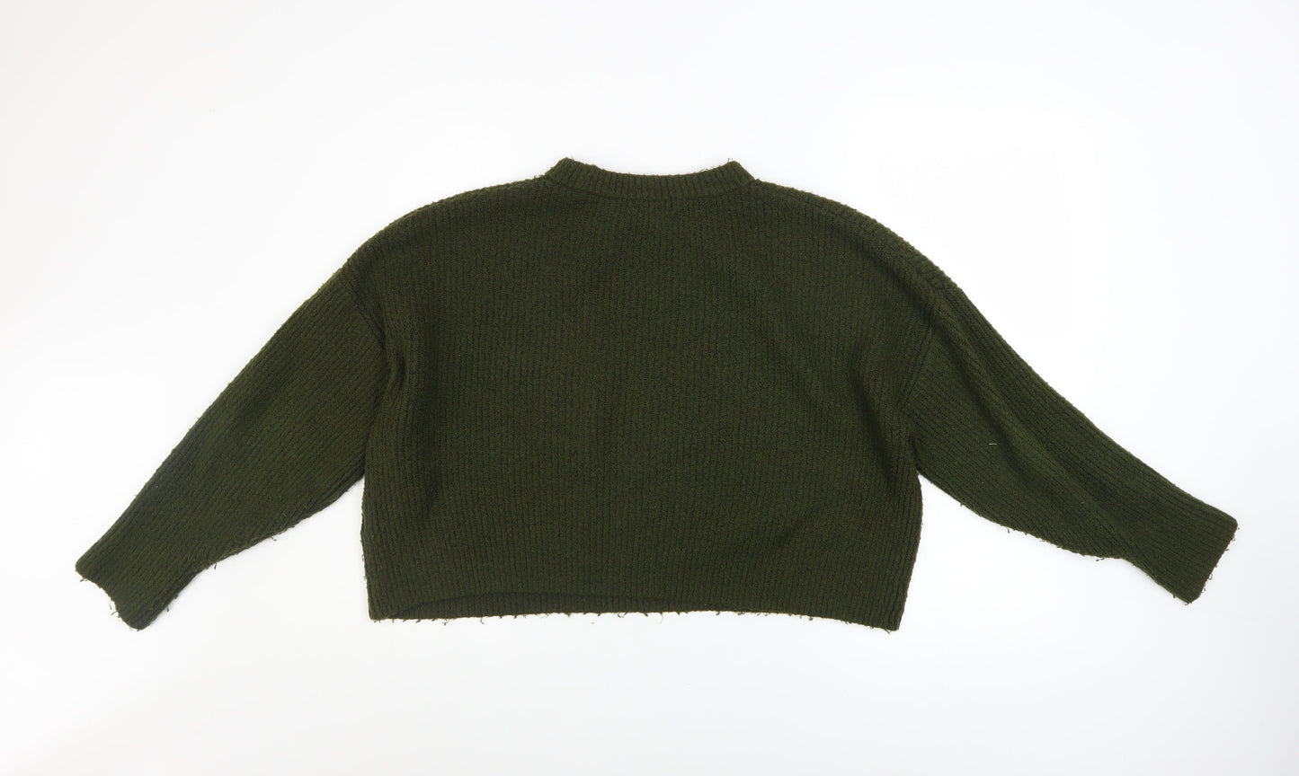 Womens UK Size M Topshop Green Pullover Jumper