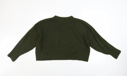 Womens UK Size M Topshop Green Pullover Jumper
