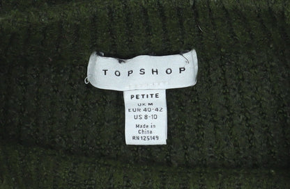 Womens UK Size M Topshop Green Pullover Jumper