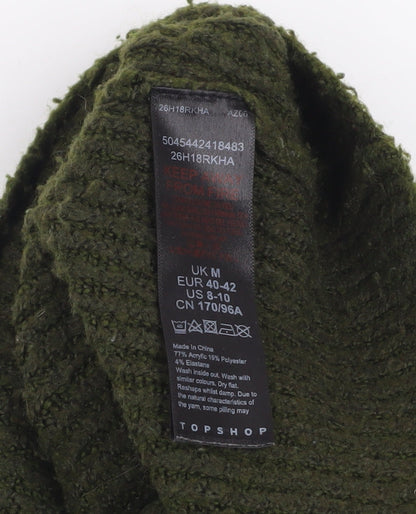 Womens UK Size M Topshop Green Pullover Jumper