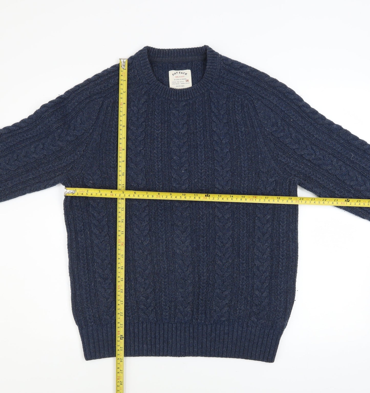 Mens UK Size M Fat Face Blue Pullover Jumper