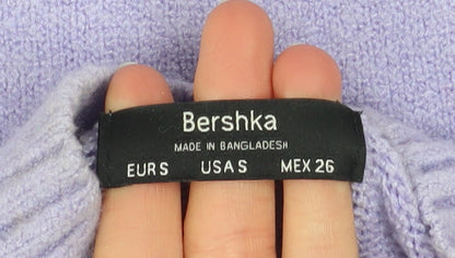 Womens UK Size S Bershka Purple Pullover Jumper