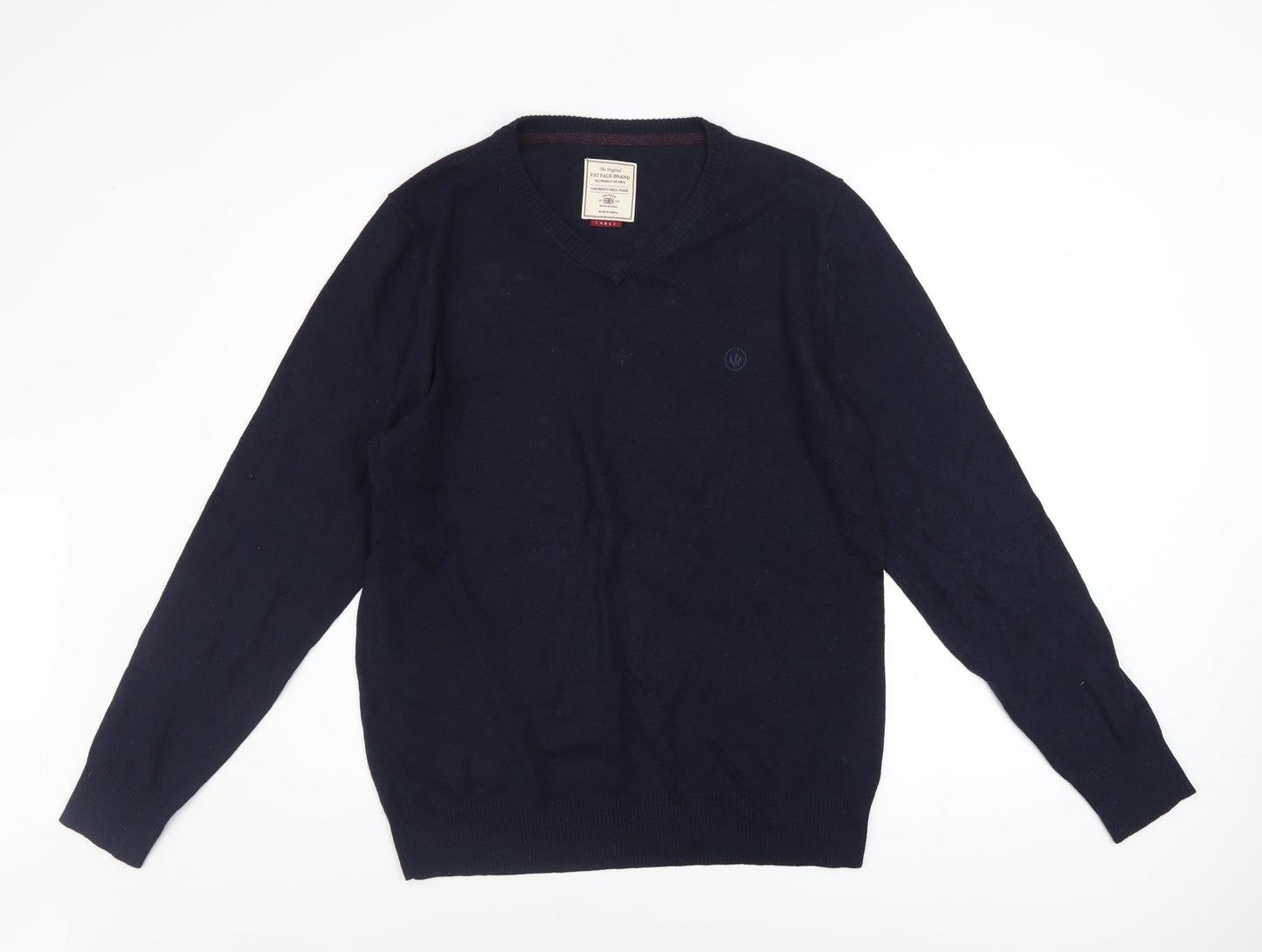 Mens UK Size L Fat Face Blue Pullover Jumper