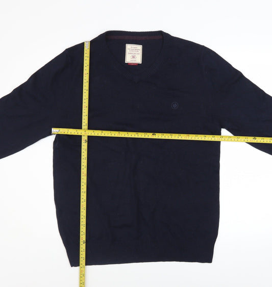 Mens UK Size L Fat Face Blue Pullover Jumper