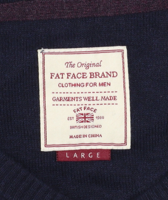 Mens UK Size L Fat Face Blue Pullover Jumper