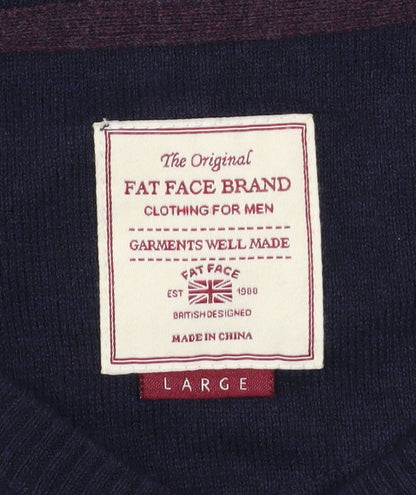 Mens UK Size L Fat Face Blue Pullover Jumper