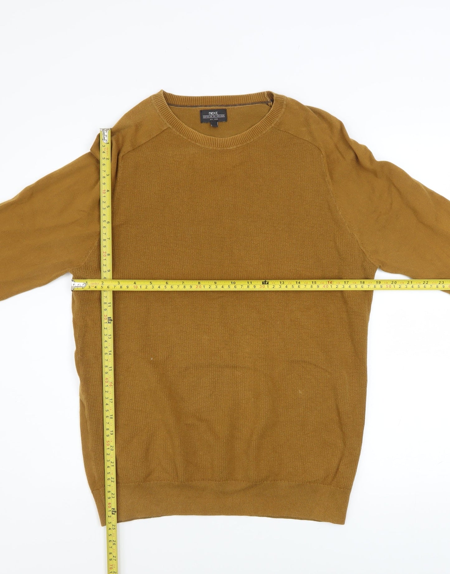 Mens UK Size M NEXT Brown Pullover Jumper
