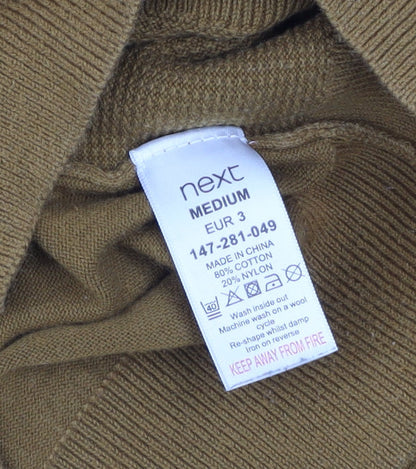 Mens UK Size M NEXT Brown Pullover Jumper