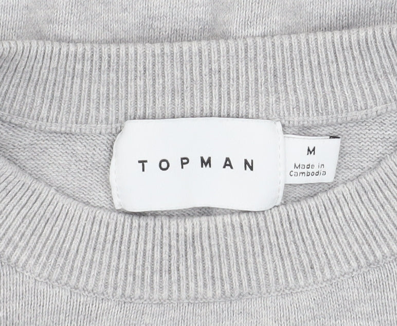Mens UK Size M Topman Grey Pullover Jumper