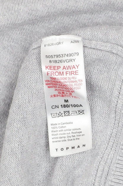 Mens UK Size M Topman Grey Pullover Jumper