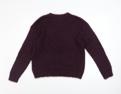 Womens UK Size M Marks and Spencer Purple Pullover Jumper