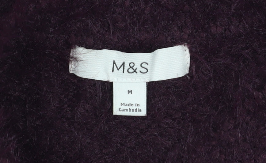 Womens UK Size M Marks and Spencer Purple Pullover Jumper