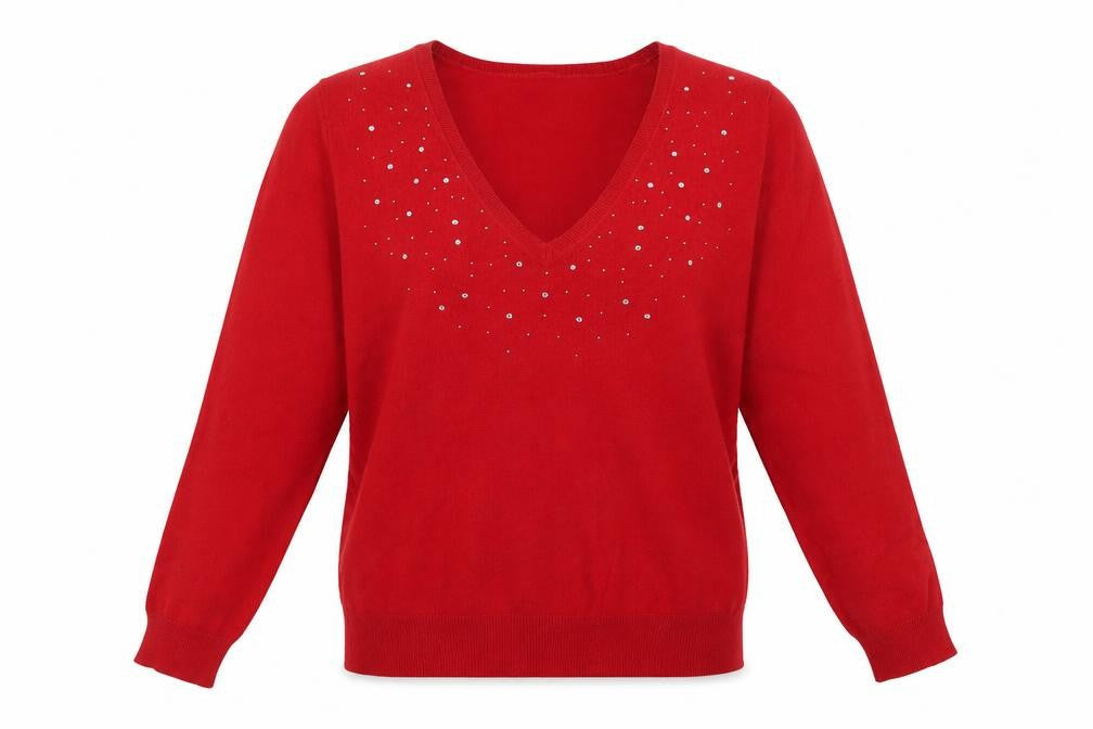 Womens UK Size 10 Marks and Spencer Red Pullover Jumper