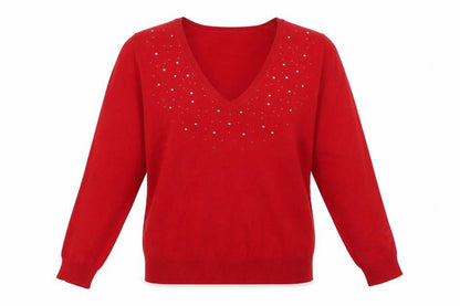 Womens UK Size 10 Marks and Spencer Red Pullover Jumper