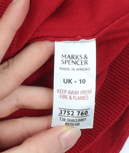 Womens UK Size 10 Marks and Spencer Red Pullover Jumper