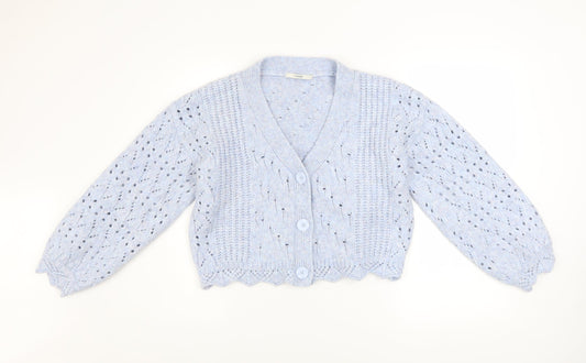 Womens UK Size S George Blue Cardigan Jumper