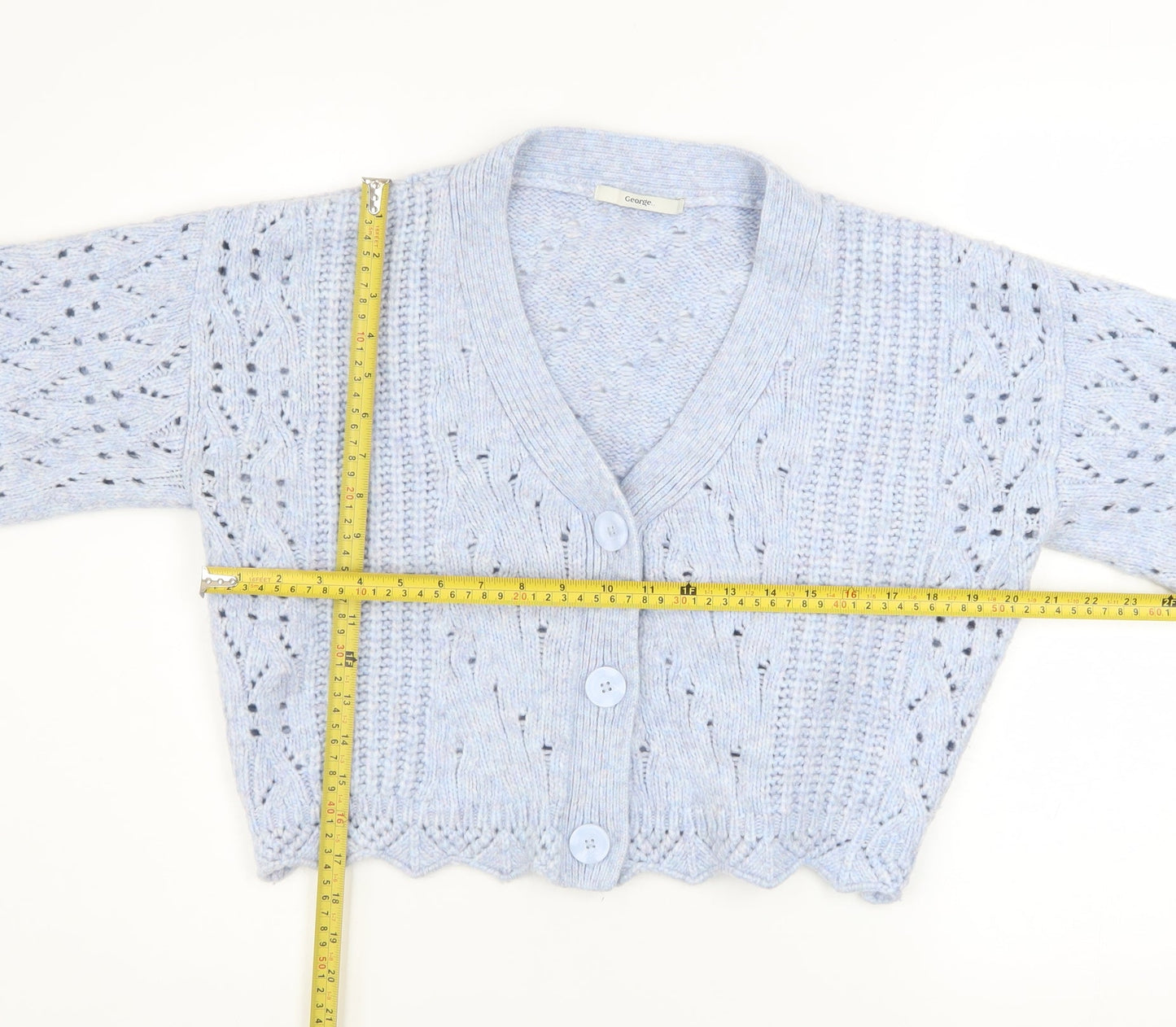 Womens UK Size S George Blue Cardigan Jumper