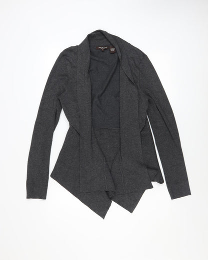 Linda Matthews Women's Grey XL Open Front Knit Cardigan
