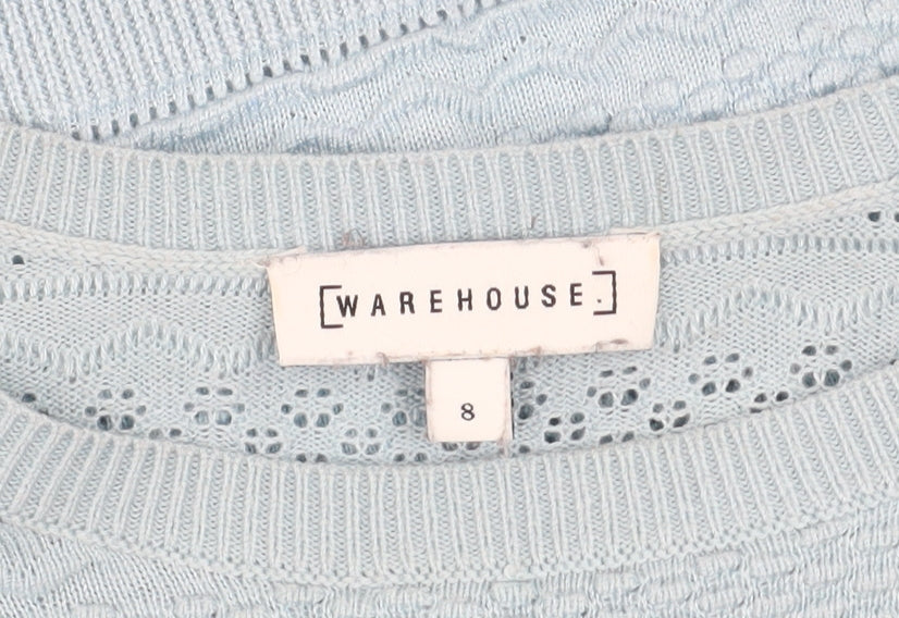 Womens UK Size 8 Warehouse Blue Pullover Jumper