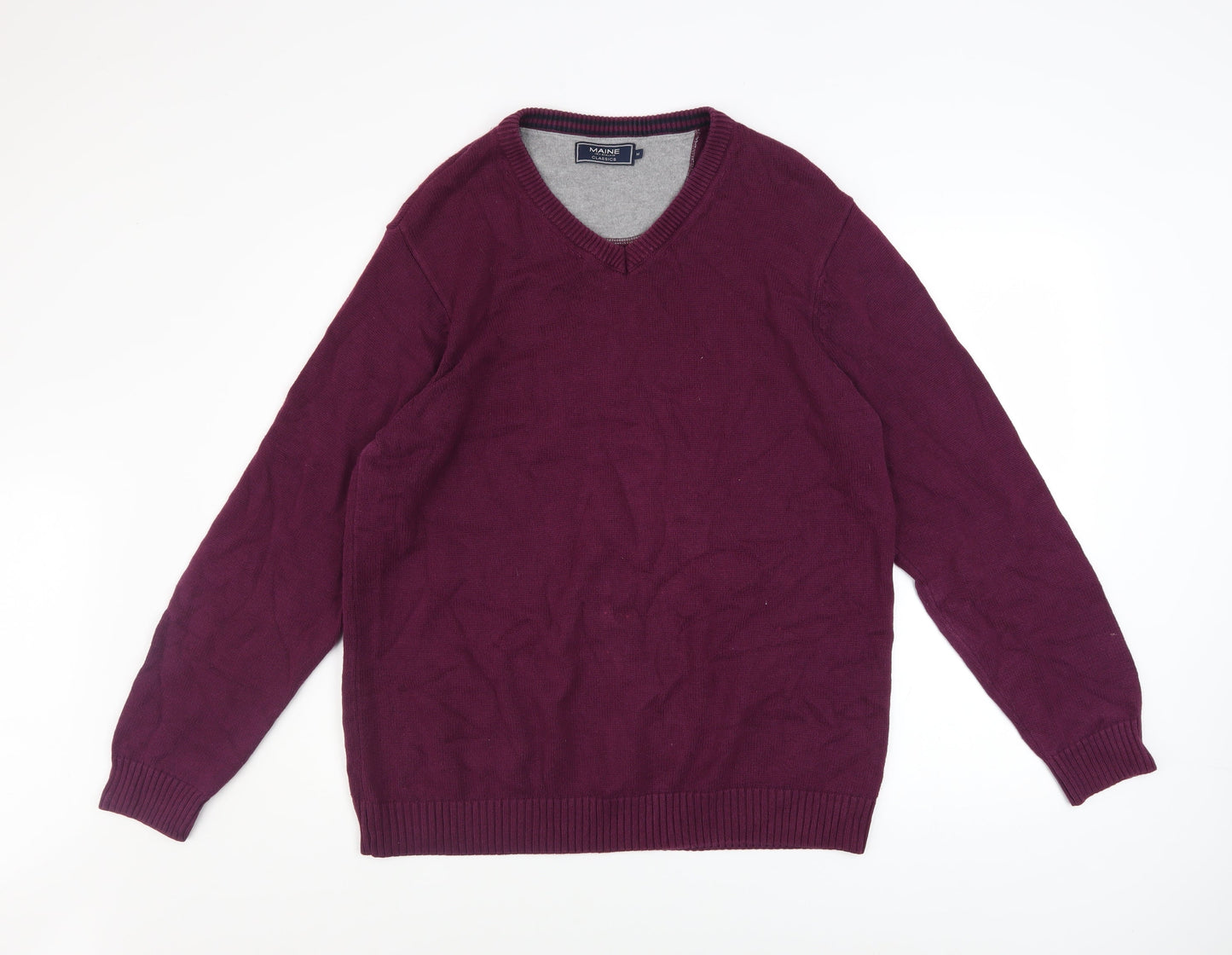 Mens UK Size M Maine New England Purple Pullover Jumper