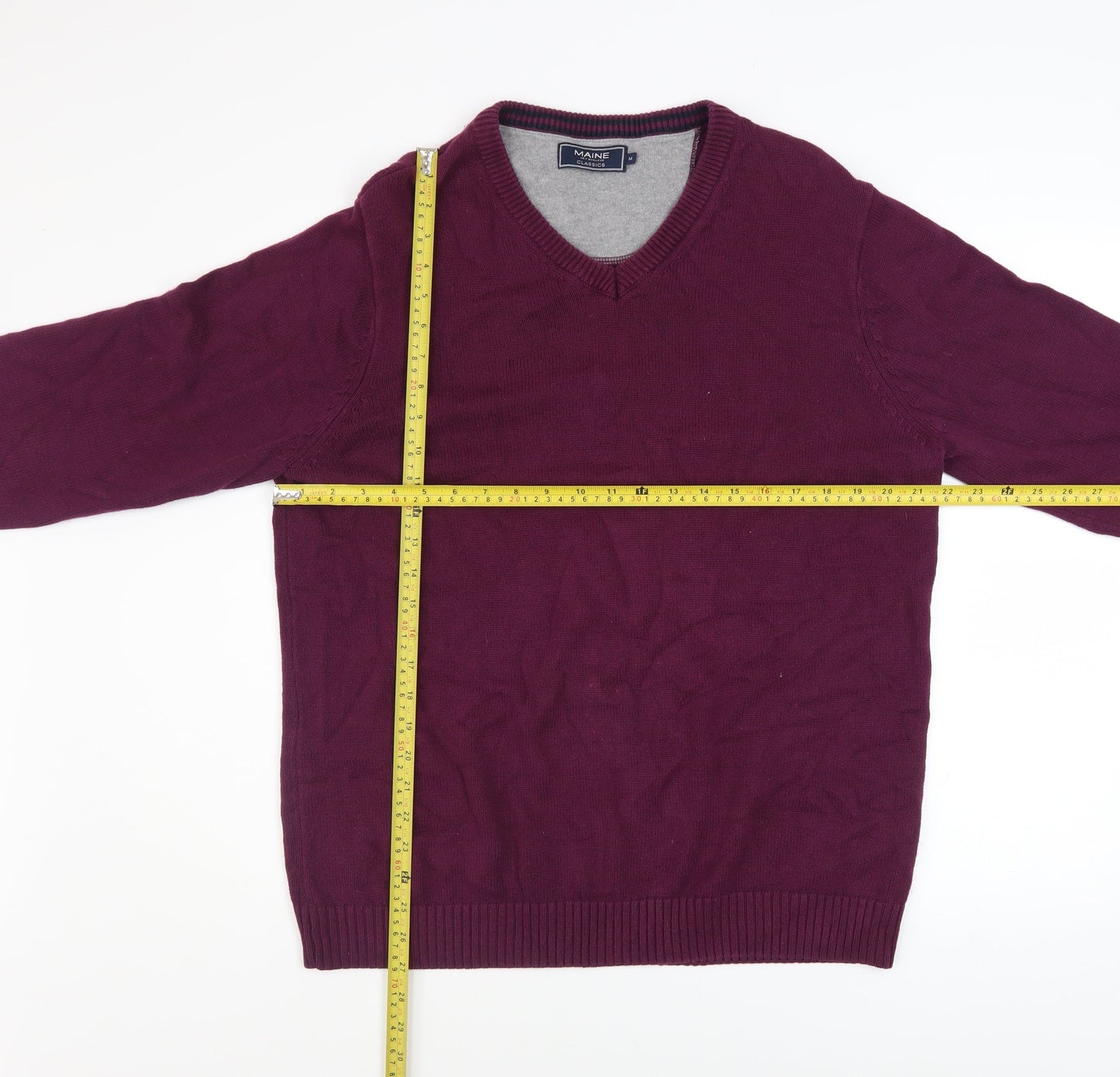 Mens UK Size M Maine New England Purple Pullover Jumper