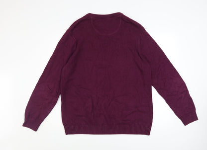 Mens UK Size M Maine New England Purple Pullover Jumper