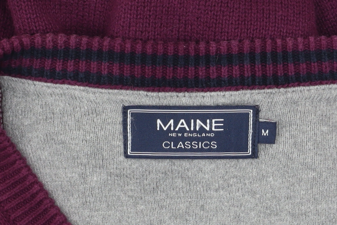 Mens UK Size M Maine New England Purple Pullover Jumper