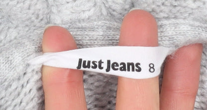 Womens UK Size 8 Just Jeans Grey Cardigan Jumper